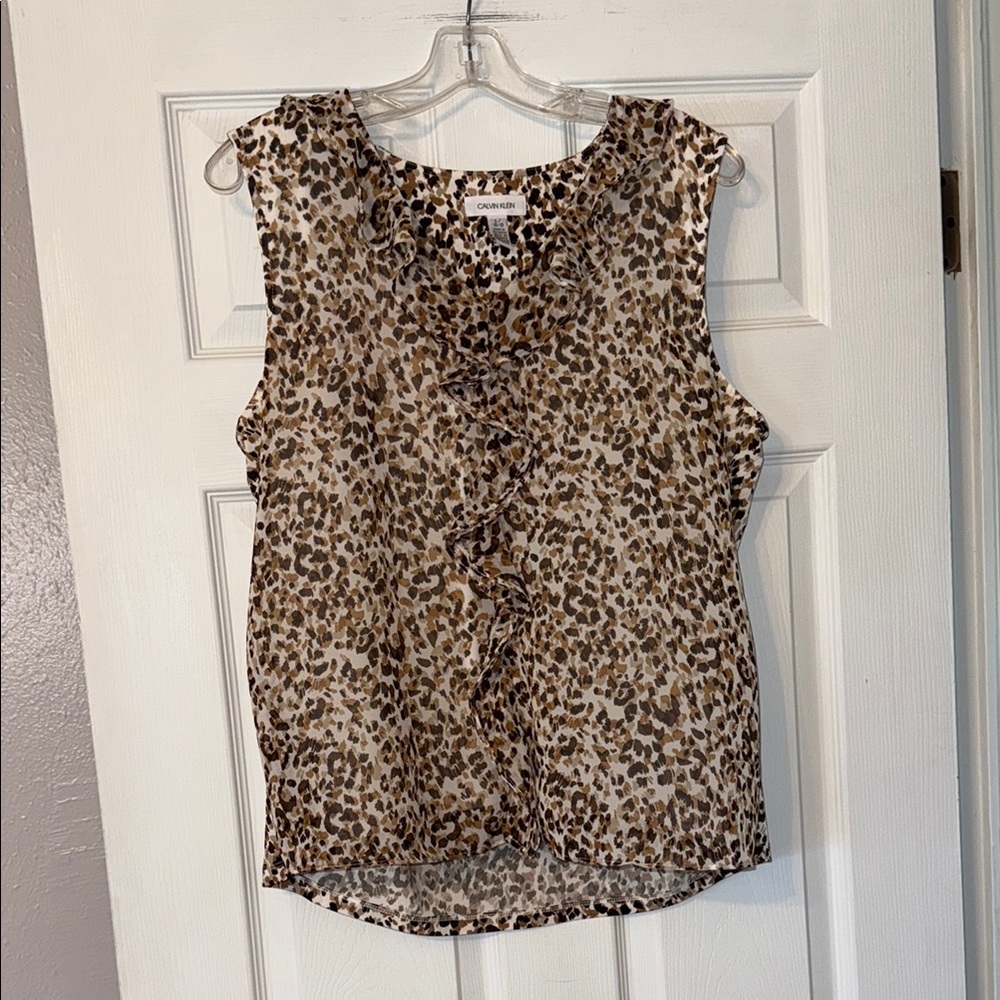 Calvin Klein leopard print blouse
